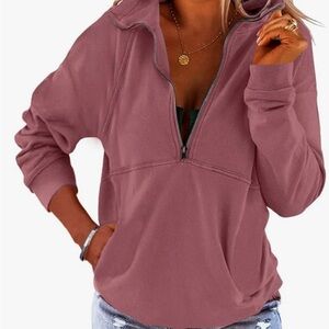 Blush pink zip up hoodie size M